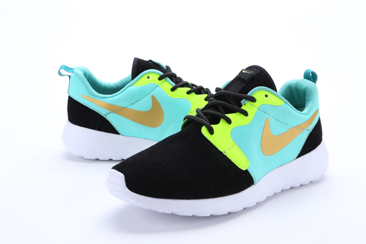 nike rosherun hyp prs qs bleu noir chaussures jaunes (1)